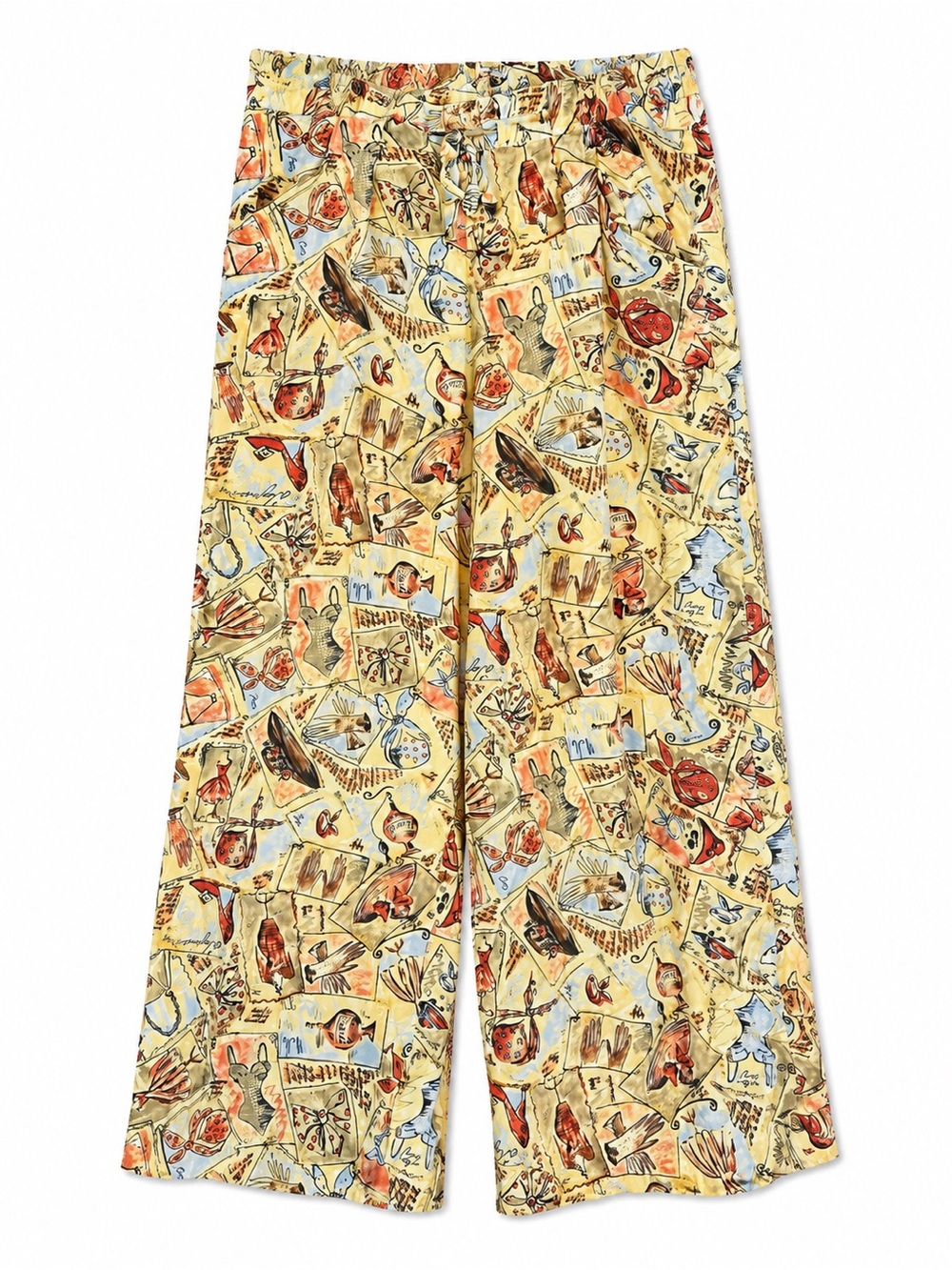 Vintage 90s Xriss Xross Rayon Pleated Wide Leg Pants